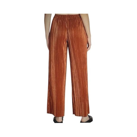 Steve Madden Addy Plisse Pleated  Wide Leg Pants. Orange - Picture 2 of 9